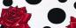 Preview: Crespon Koshibo weiß mit schwarzen Punkten und roten Rosen