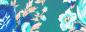 Preview: Crespon Koshibo blau mit blauen Blumen