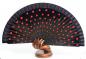 Mobile Preview: Flamencofächer aus Holz gepunktet Farben 23cm