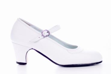 Flamenco Schuhe 250/T5 weiß Glattleder benagelt
