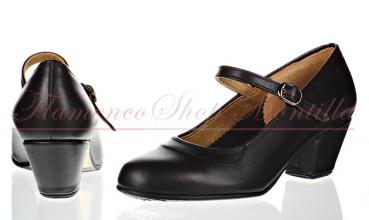 Flamenco Schuhe 250/TC schwarz Glattleder benagelt mit Cubano Absatz
