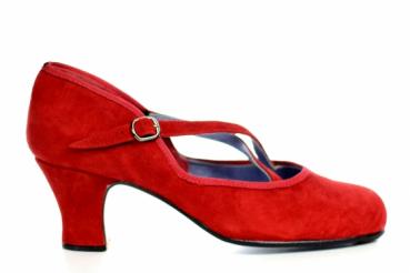 Flamenco Schuhe 290/6C rot Rauhleder benagelt