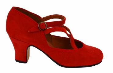 Flamenco Schuhe 292/6C rot Rauhleder benagelt