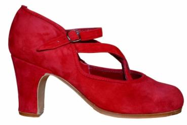 Flamenco Schuhe 401C rot Rauhleder benagelt