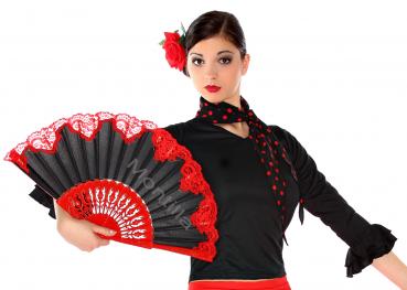 Flamencobluse Modell E4407 in Schwarz