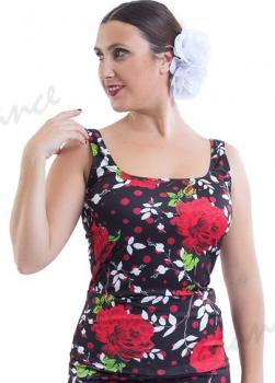 Flamenco top in punto floral E4548