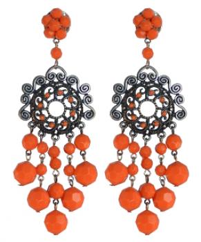 Flamenco earrings orange