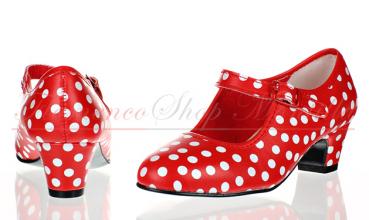 Flamencoschuhe für Kinder rot weiß