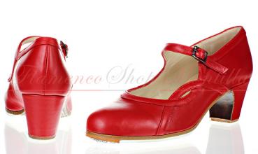 Flamencoschuhe von Begoña Cervera Arco I rot Glattleder