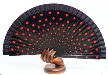 Flamenco fans made of wood dotted in different colors