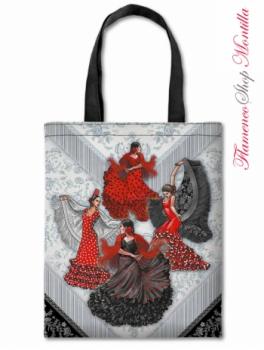 Tasche mit Flamencotänzerinnen und Mantones 34x40,5cm