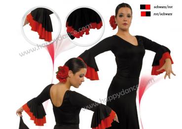 Flamencobluse schwarz/rot E4563