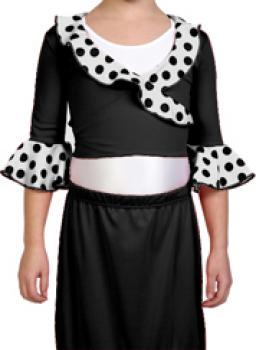 Flamencobluse für Mädchen schwarz/wei0 3288