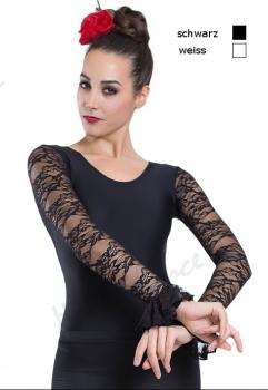 Flamencobody mit Spitze und Rüschen weiß 3062