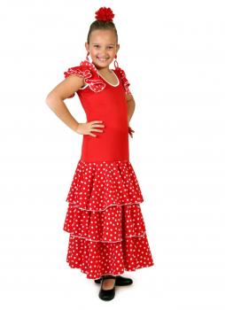 Children's flamenco dress for girls Vestido Jola in red 3468