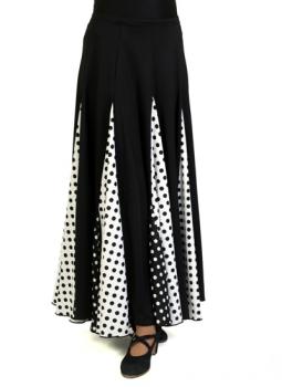 Flamenco skirt TRICOLOR black and white 3306