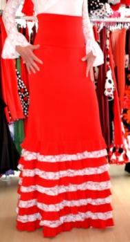 Flamenco skirt ANTONIA red withe