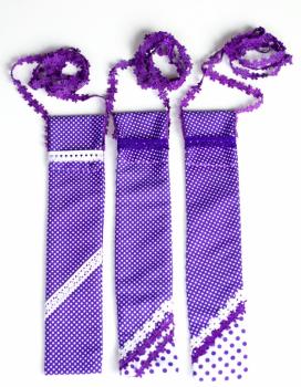 Flamenco Fächer Tasche violett weiß