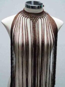 Collar necklace, flecos, fringes in many colers