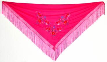 Flamencotuch bestickt pink