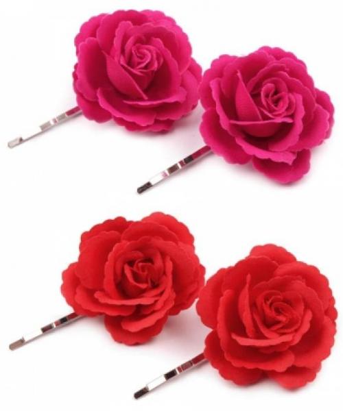 Flamenco flower with hairpin red and pink