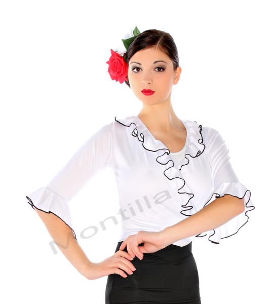 Flamenco wrap blouse 4259 white/black