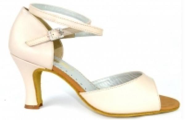 Latein und Salsa Schuhe 507 beige aus Leder