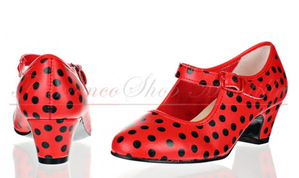 Flamencoschuhe für Kinder rot/schwarz