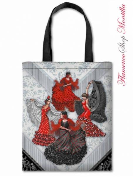 Bag with flamenco dancers and mantons 34x40,5cm