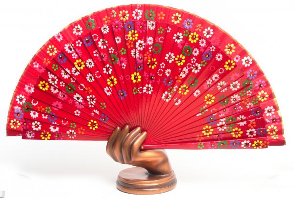 Flamencofächer bemalt in verschiedenen Farben 22.5cm