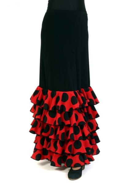 Flamenco skirt ZAGRA black red 3299
