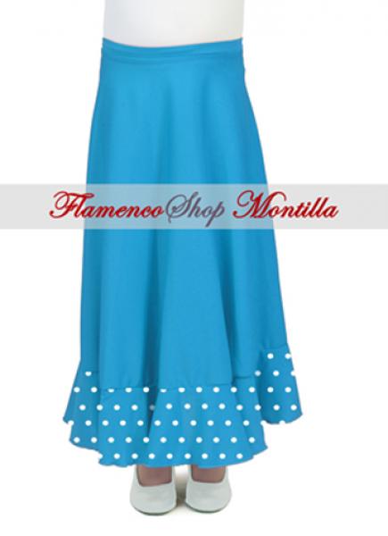 Children flamenco skirt turquoise / white 3332-1