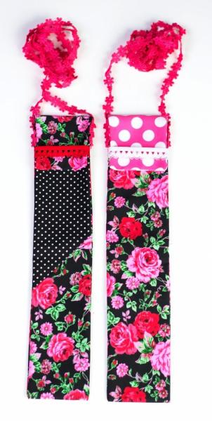 Flamenco Fächer Tasche geblümt