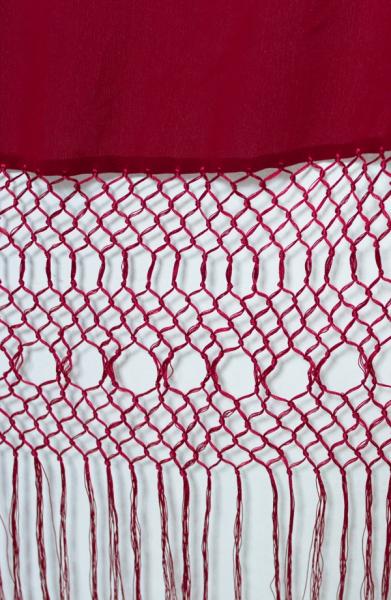 Flamenco professional Manton silk hand embroidered red / white