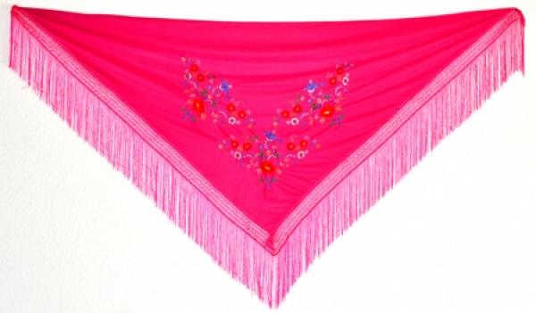 Flamencotuch bestickt pink