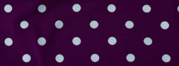 Cotton jersey with white dots in different colers