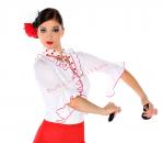 Flamenco wrap blouse 4259 white/red