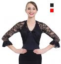 Flamenco Bluse schwarz mit Spitze E4750S